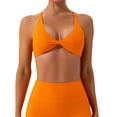 thumbnail image 1 of 1 Set Chinlon Nylon Sports Underwear Solid Color Simple Style Replacement Breathable Replacement Breathable Wire Free Running Jogging Bodybuilding Vest Bra Orange S, 1 of 6