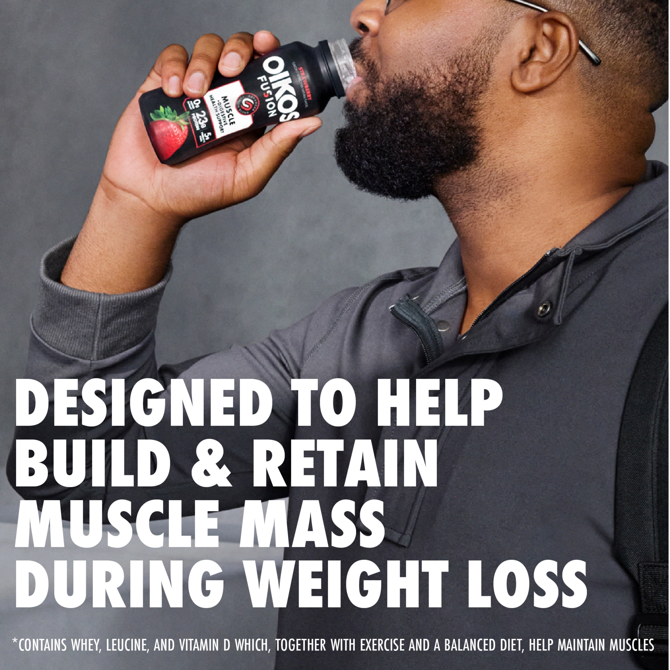 Oikos Fusion Drink, Strawberry, 7 Fl Oz Bottle