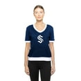 thumbnail image 5 of Women's New Era Deep Sea Blue Seattle Kraken Game Day Rhinestuds T-Shirt, 5 of 6