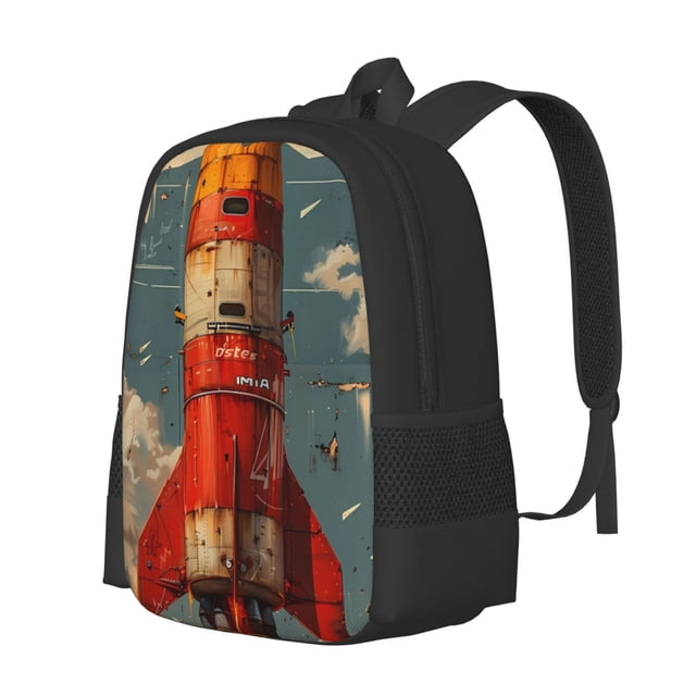 Xecao Lance-Roquettes Rouillé pour Sac à Dos pour École Voyage Randonnée avec Sangles Réglables Grande Capacité et Poches Latérales en Maille