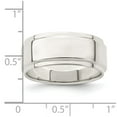 thumbnail image 3 of Auriga Sterling Silver 8 mm Flat with Step Edge Band for Mens Size 11.5, 3 of 6