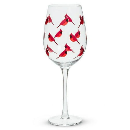 

9.5 in. Cardinal Wine Glass Clear & Red