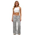 thumbnail image 6 of Low Rise Sweatpants Women Wide Leg Baggy Joggers with Pockets Athletic Workout Sweatpants Lounge Pants Gray XL, 6 of 6