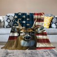 thumbnail image 2 of BCIIG American Whitetail Deer Fleece Blanket for Bed, Deer Fleece Throw Blanket for Men, Women & Kids - American Flag Gifts Deer Blanket Throw Plush Blanket Super Soft Throw Blanket 60x80in, 2 of 6