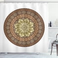 thumbnail image 1 of Ambesonne Brown Mandala Shower Curtain, Simplistic Ornament, 69"Wx84"L, Pale Green Umber, 1 of 3