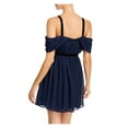 thumbnail image 2 of AQUA Womens Navy Polka Dot Sleeveless Short Fit + Flare Evening Dress Size: XS, 2 of 3