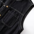 thumbnail image 4 of Cmfcve Women's Denim Vest Jacket Casual Sleeveless Waistcoat Summer Distressed Casual Loose Fit Jean Shirts with Pockets, 4 of 8