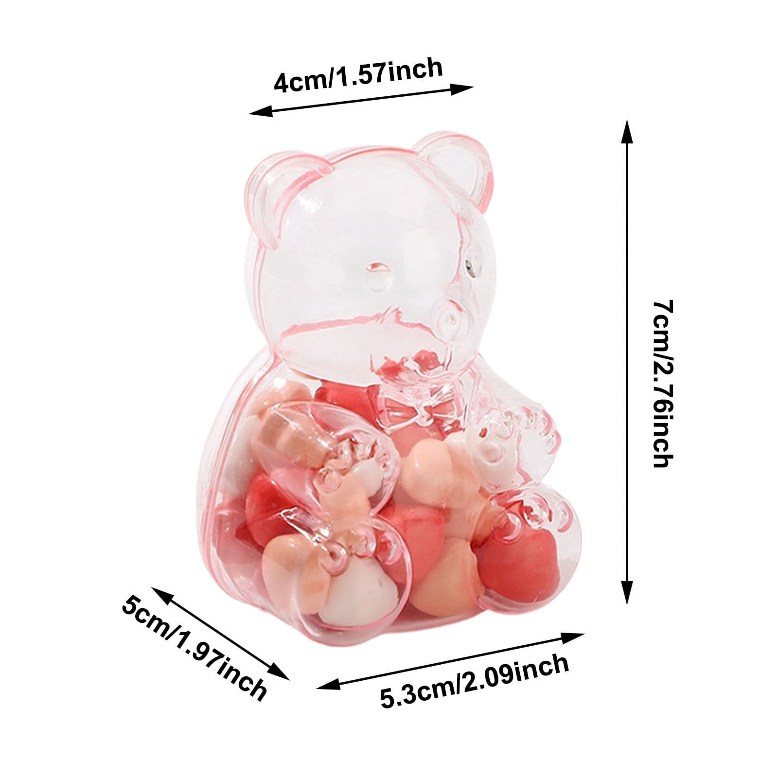 24Pcs Bear Shaped Acrylic Candy Boxes Creative Bear Shaped Treats Favors Box for Weddings Birthdays Party Favors 7X5Cm Happy 2026!