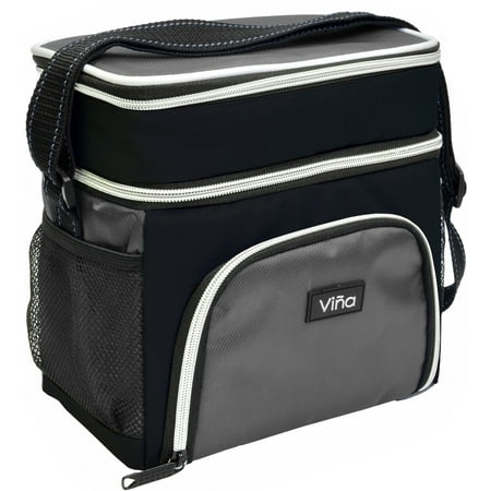 Vina Lunch Bag Cooler Tote Thermal Insulated Double Compartment with...