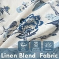 thumbnail image 4 of DriftAway Ada Floral Botanical Print Flower Leaf Lined Thermal Insulated Room Darkening Linen Blend 100% Blackout Back Tab Window Curtains 2 Layers Set of 2 Panels Each 52 Inch by 84 Inch Navy, 4 of 8