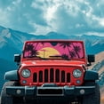 thumbnail image 4 of POLERO Pink Hawaii Palm Tree Sunset Windshield Sun Shade for Car Off-road Vehicle Auto SUV Truck Foldable Front Window Sunshade Sun Visor Protector Block UV Rays Reflect Heat, 52.95" x 16.14", 4 of 7