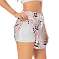 thumbnail image 2 of Bixox Women's Cute Cartoon Panda pattern 2 in 1 Running Shorts - Lightweight Athletic Workout Gym Yoga Shorts Liner with Pockets - Medium, 2 of 7