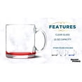 thumbnail image 2 of Libbey Clear Glass Coffee Mugs 13 oz. Set of 10, Bulk Pack - Perfect for Coffee, Tea, Espresso, Hot Cocoa, Other Beverages - Red, 2 of 5