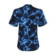 thumbnail image 3 of Uemuo Blue Lightning Printed Women's Classic V-Neck T-Shirt - Soft, Breathable, Moisture-Wicking, Perfect for Casual, Office, Travel, and Everyday Wear-X-Large, 3 of 5