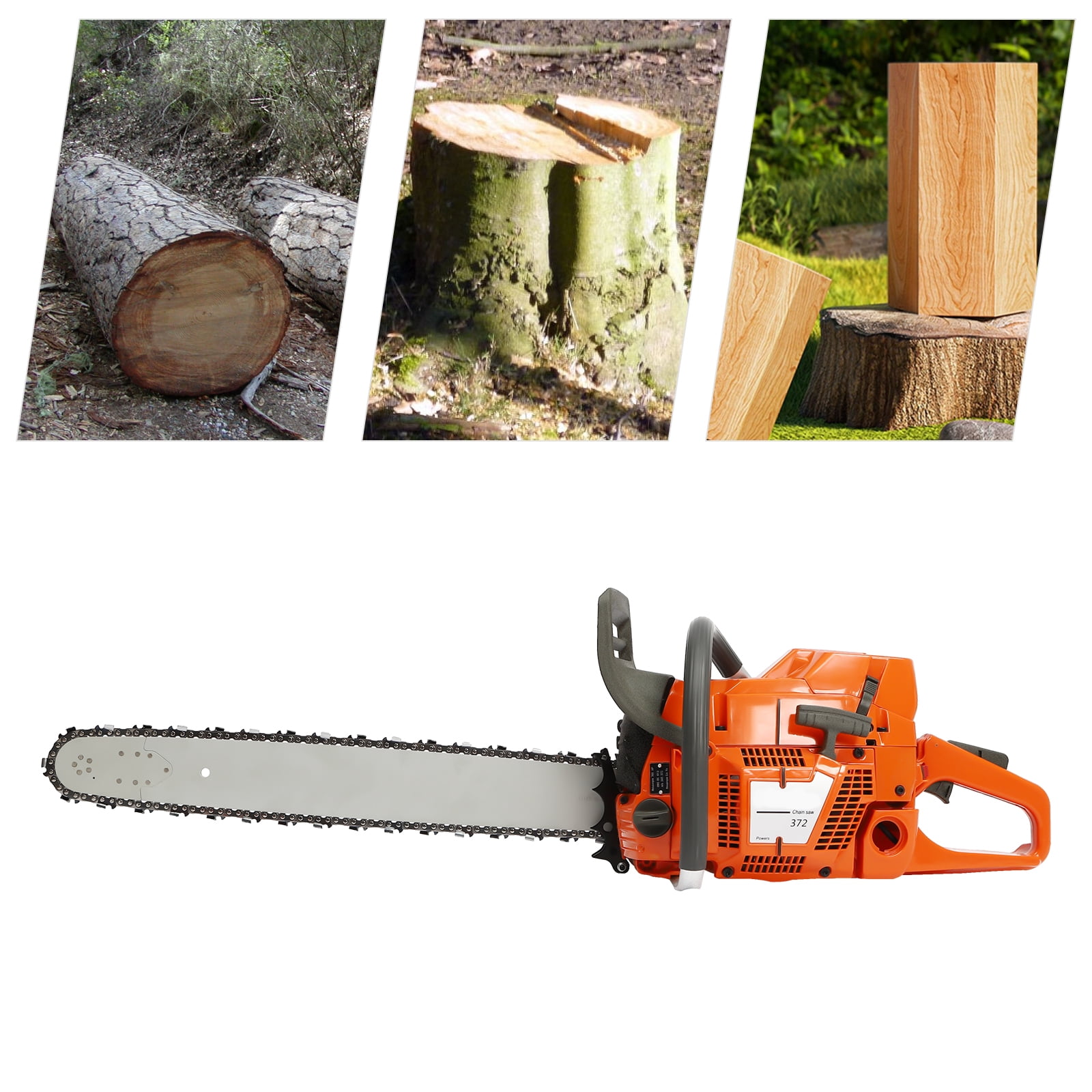 2-Cycle 72cc Gasoline Power Chain Sawsgas Chainsaw with 24 Inch Guide Bar 3.9kw for Forest Harvesting Cutting Wood Pruning Branches