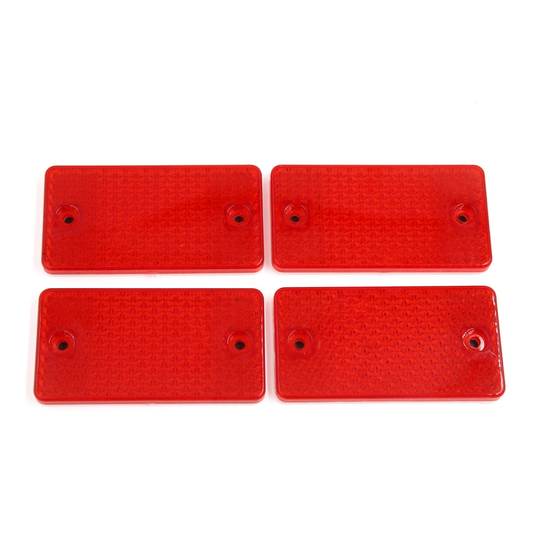 sourcingmap Universal Truck Car Red Plastic Adhesiive Reflective Plate w/o Holes 2PCS