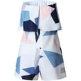 thumbnail image 3 of Women's Strapless Off Shoulder Printed Beachwear Short Rompers Jumpsuits, 3 of 4