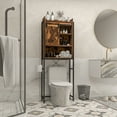 thumbnail image 2 of Costway Over-The-Toilet Storage Cabinet Bathroom Organizer w/ Sliding Barn Door Rustic, 2 of 10