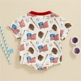 thumbnail image 4 of KAUOD My First 4th of July Baby Boys Outfit Romper Boddler Cute Print Short Sleeve Bodysuits Jumpsuit Crew Neck Clothes, 4 of 7