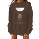 thumbnail image 1 of Sudadera holgada de manga larga con cuello redondo y estampado clásico de Halloween para mujer Pompotops FGAJ19215, 1 of 7