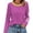 Hot Pink, variant on LTTVQM Women's Spring Fall Long Sleeve Shirt Casual Colourful Striped Crewneck Loose Tops Winter Blouse Sky Blue XXL