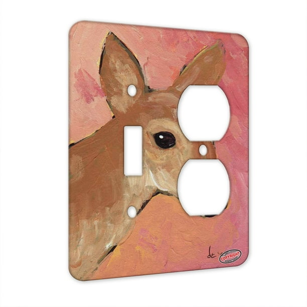 Kuzmark 2 Gang Single Toggle Single Duplex Wall Plate Whitetail Deer Doe Wildlife Art By Denise Every Walmart Com Walmart Com