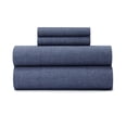 thumbnail image 3 of Gap Home Yarn Dyed Organic Cotton Washed Chambray Sheet Set, Deep Pocket, Twin, Navy, 3-Pieces, 3 of 6