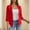 Red, variant on Fesfesfes Women's Summer Blouses Open Front Cardigan Three Quarter Sleeves Tee 2025 Trendy Breathable Comfy Regular Office Layering Tops(Army Green,S)