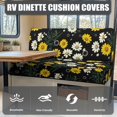thumbnail image 4 of XYZCANDO Beautiful Daisy RV Dinette Cushion Covers Washable Camper Decor Stretchable Sofa Covers Washable Cushion Covers for Couches and Sofas Universal Slip Covers for Loveseat Black, 4 of 7