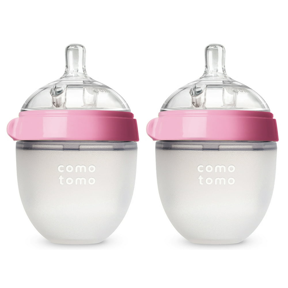 Comotomo Baby Bottle 5oz, Pink, 2 Pack