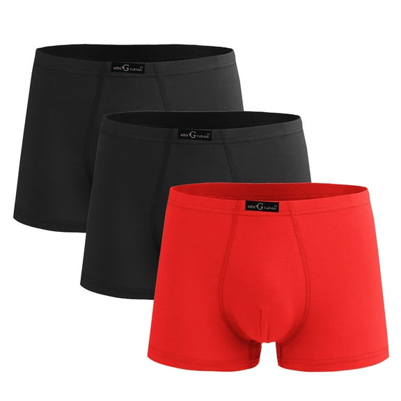 EOYWHK Mens Boxer Briefs 3 Pack Big and Tall Cotton Underwear Soft Breathable Trunks Comfortable Seamless Underpants with Elastic Waistband ,L-3XL