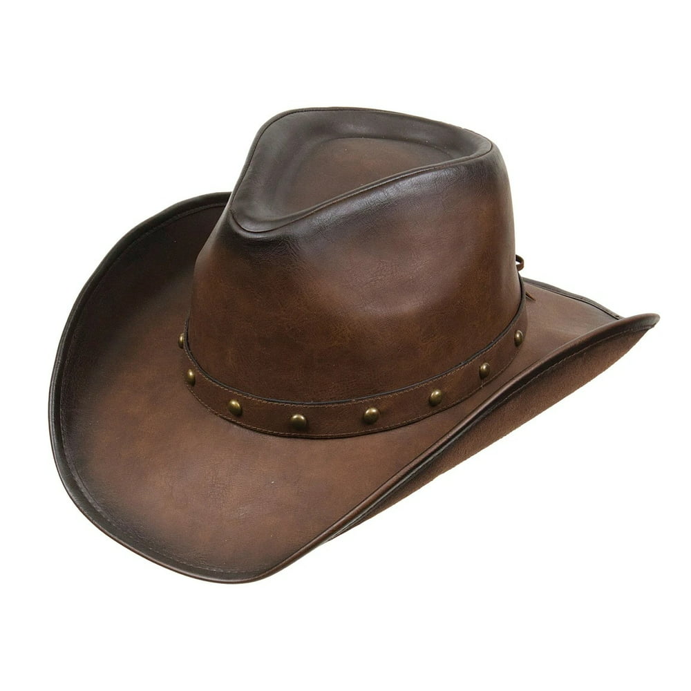 Kenny K - Kenny K Men's Faux Leather Western Hat DL10 Cowboy Style ...