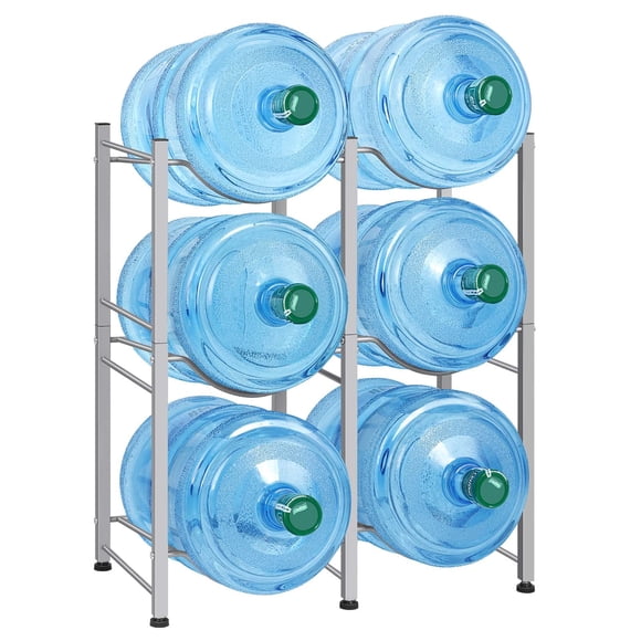 Soporte para botellas de agua LIANTRAL, 5 galones, 3 niveles, plateado