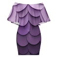 thumbnail image 6 of Abstract Vector Purple Disc Women's Off The Shoulder Ruffles Summer Wedding Guest Loose Casual Party Beach Dress, 6 of 9