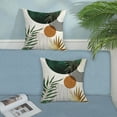 thumbnail image 3 of Boho Pillow Covers 18x18 Set of 2 Green Gold Throw Pillow Covers Outdoor Decorations Mid Century Bohemian Style Tropical Leaves Pillowcase Farmhouse Decorative Cushion Case for Home Couch, 3 of 6
