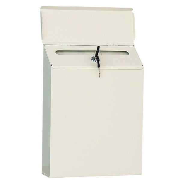 Buzón vertical moderno con cerradura, para colgar cartas, resistente, para guardar llaves, documentos y revistas, ideal para decorar el hogar y la habitación. Beige