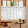 thumbnail image 6 of Sheer Kitchen Café Curtains with Floral Pattern, Short Window Tier Curtain for Kitchen, Bathroom or Small Windows, 6 of 8