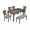 Walnut+Gray B, variant on UHOMEPRO 6 Piece Dining Table Set with Bench and Chairs, Dining Table Set for 6, Rectangular Wooden Dining Table with 4 Upholstered Chairs and Bench, Dining Room Set for Kitchen, Walnut
