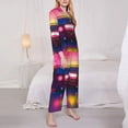 thumbnail image 3 of Kdxio Neon Cassette Tape Women's Pajama Sets Long Sleeve Button Down Sleepwear Nightwear Soft Pjs Lounge Sets-Large, 3 of 7
