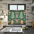 thumbnail image 4 of Yayeee Kitchen Curtains Tier Pair Light Filtering 27"x36" Rod Pocket Short Cafe Window Panel, Brown Christmas Gingerbread, 4 of 7