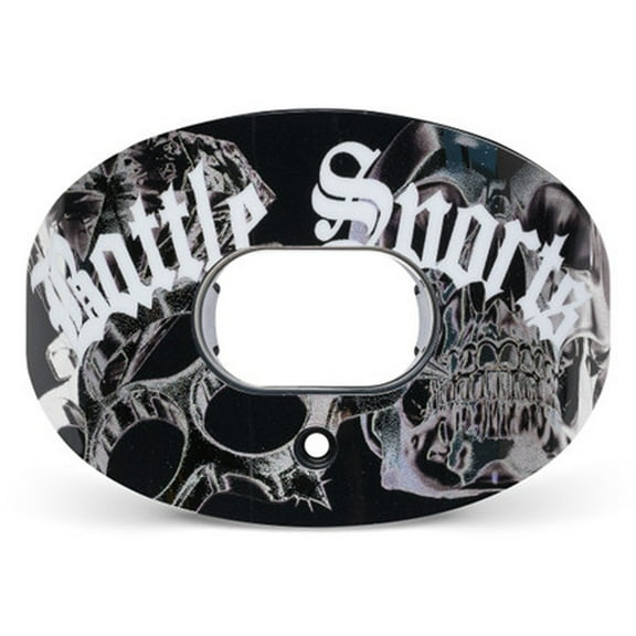 Battle Sports "Chrome Skulls" Oxygen Football Mouthguard - Black/White