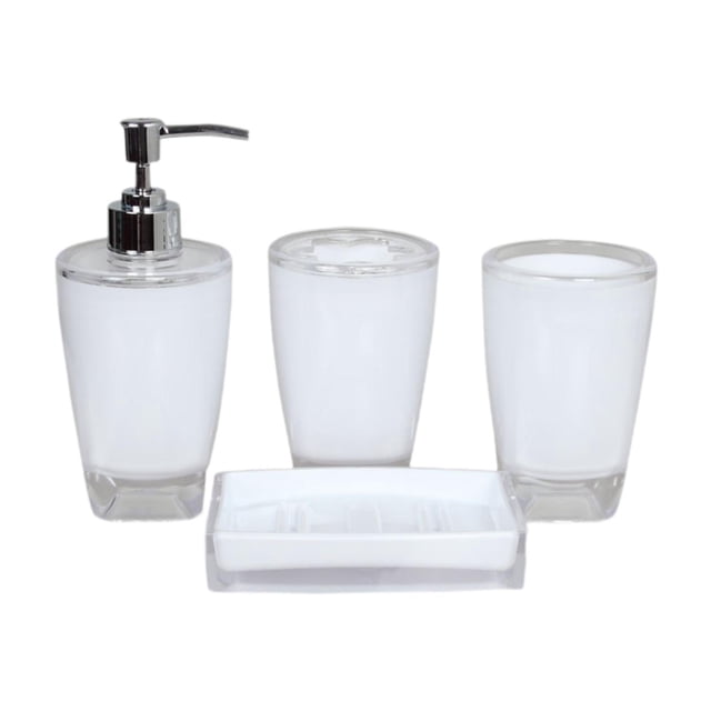 Dispensador de Jabón Macarena Organizador Acrílico Esencial para Baño 4 Piezas