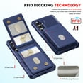 thumbnail image 4 of Compatible with Magsafe for Samsung Galaxy S25 Wallet Case with Adjustable Stand, RFID Blocking Magnetic Card Holder Kickstand 2 in 1 Detachable Case for Women Men, for S25, Darkblue, 4 of 8