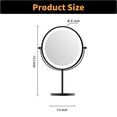 thumbnail image 4 of Desktop Makeup Mirror with 3 Color Lighted, 1X/10X Magnifying Mirror with Touch Control & 360°Rotation & Type-C Charging Port Classic Black, 4 of 5