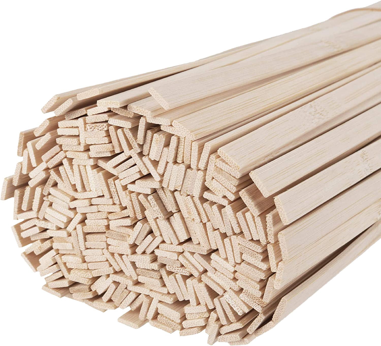 600pcs Natural Bamboo Sticks, 15.5x0.35 Inch Craft Sticks for Paint Stirring, Mixing Epoxy Resin, Waxing Wooden Crafting