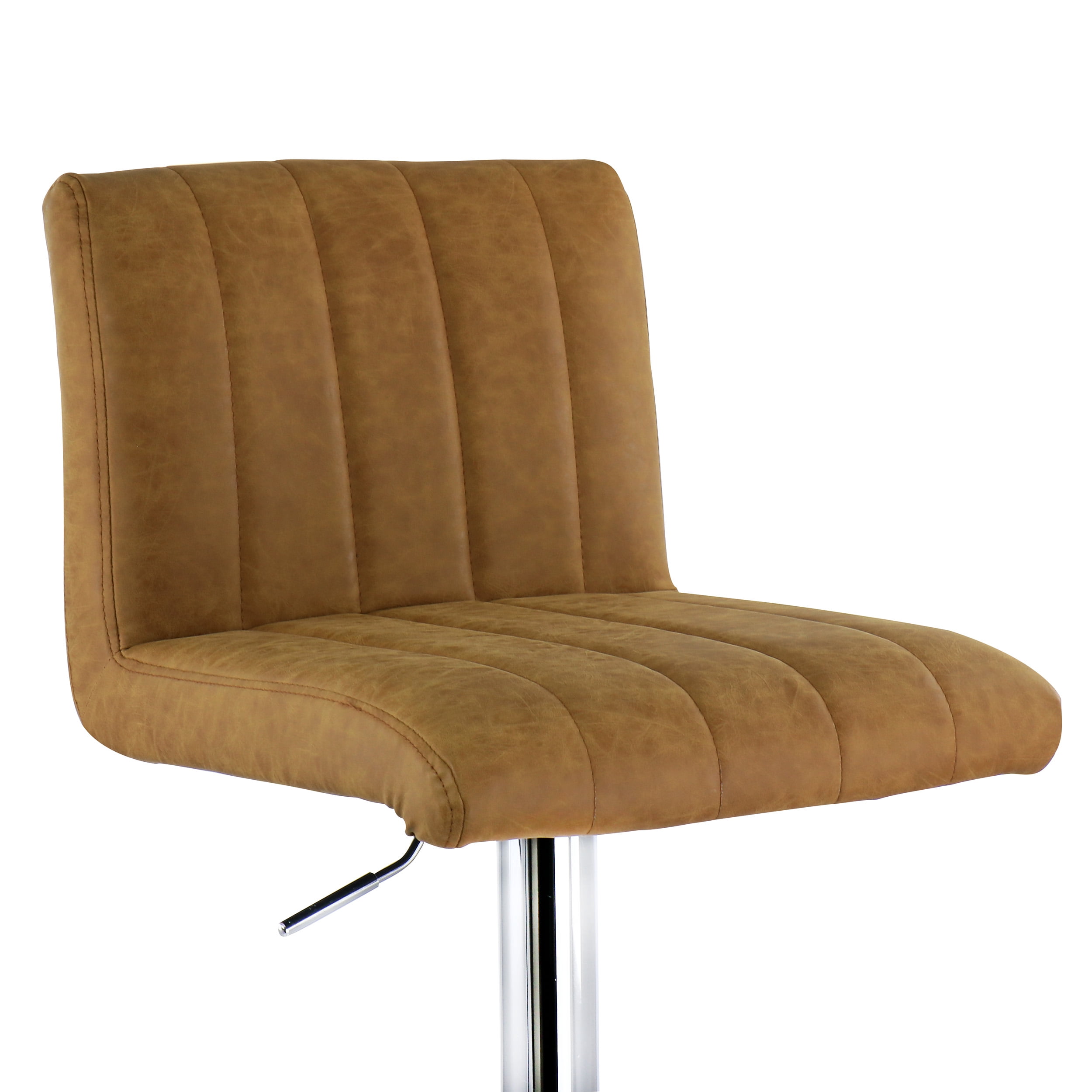 Elama Bar Stool with Adjustable Height & Swivel, Camel, Set of 2