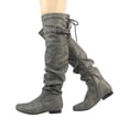 thumbnail image 3 of Dream Pairs Women's Fashion Casual Over The Knee Pull On Slouchy Boots COLBY GREY/PU Size 11, 3 of 6