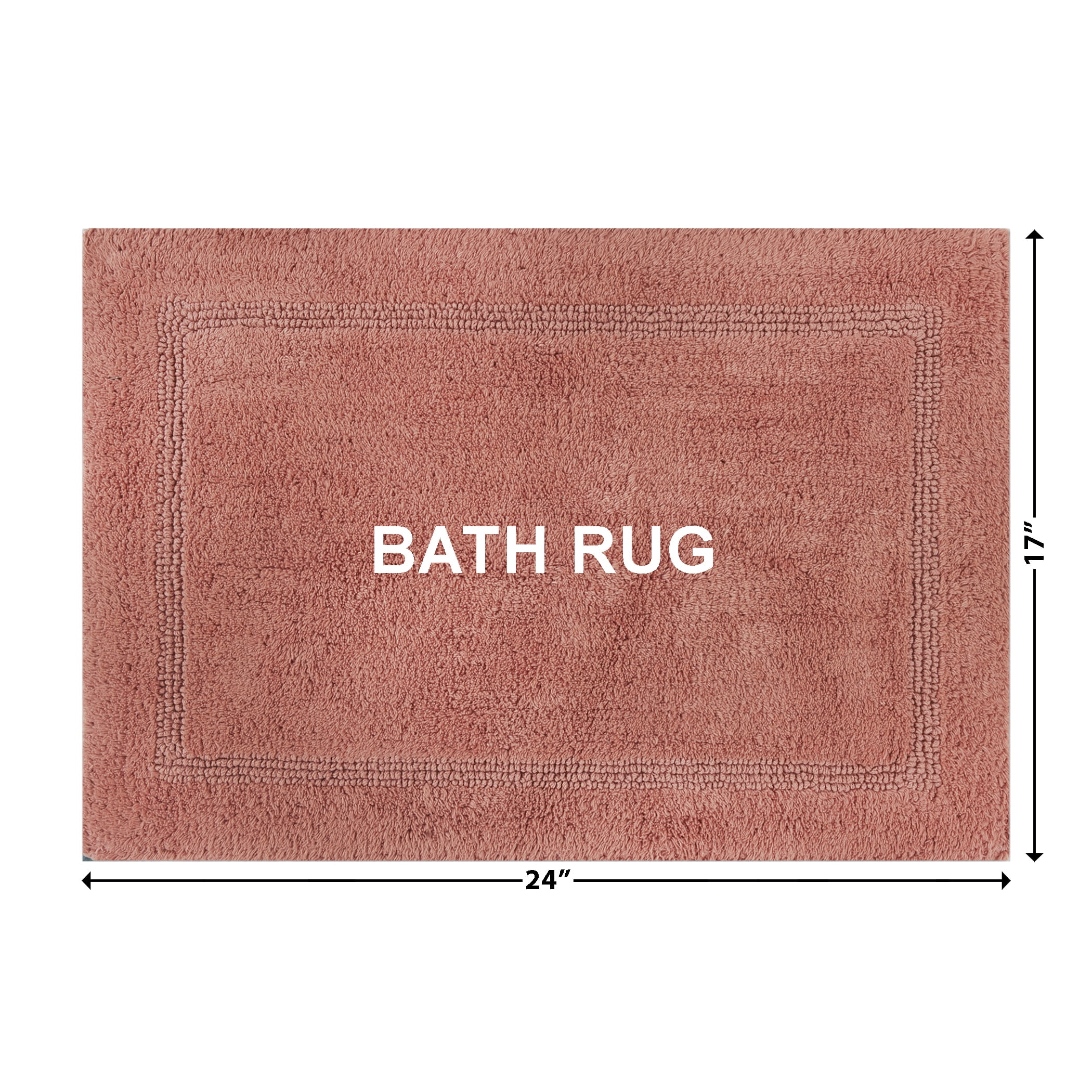 Better Homes & Gardens Cotton Reversible Bath Rug, Old Rose, 17" x 24"
