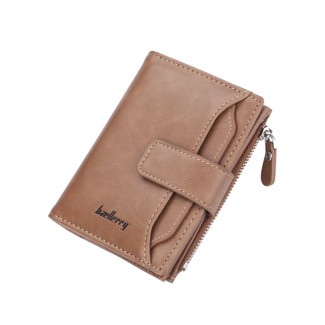 Qarigey Baellerry Hombre Monedero Cartera de cuero Titular de la tarjeta Efectivo Multi-capa Compartimiento Carteras Padre para Festival de Type4 NO4