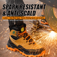 thumbnail image 2 of XQJ Men's Steel Toe Work Boots Non-Slip High Top Lace-Up Shoes Work For Industrial & Construction Use Protective Shoes Boots Waterproof Wear-Resistant Steel Toe Safety Shoes-Brown Size 6.5, 2 of 9